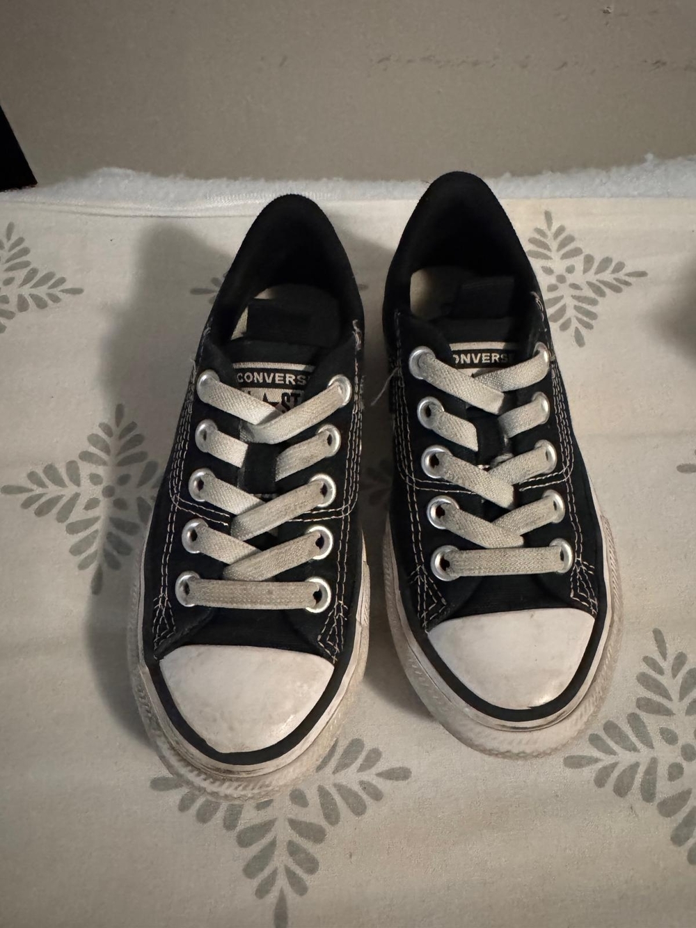 Converse Kids Black & White Low-Top Canvas Sneakers
